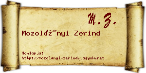 Mozolányi Zerind névjegykártya